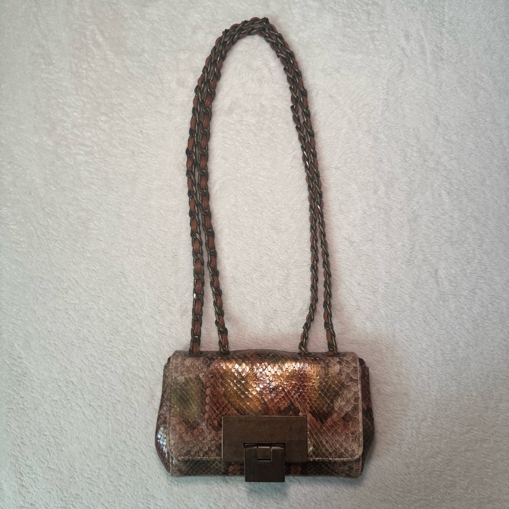 Stuart Weitzman Python Snakeskin Mini Crossbody S… - image 1